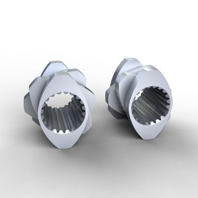 comprar Blocos de esmagamento de extrusores de parafuso duplo 316L W6Mo5Cr4V2 Conexão em espiral bombeamento para trás online manufacture