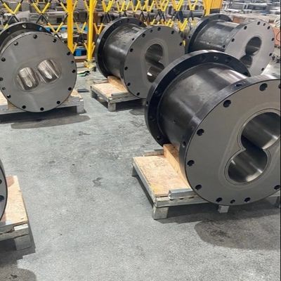 comprar JSW Co Rotating Open Screw Barrel Wear Resistant Twin Screw Extruder Parts para produtos de EPI online manufacture